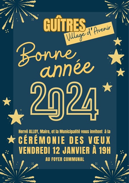 COMMUNIQUÉ DE MONSIEUR LE MAIRE : « MEILLEURS VŒUX POUR 2024! »